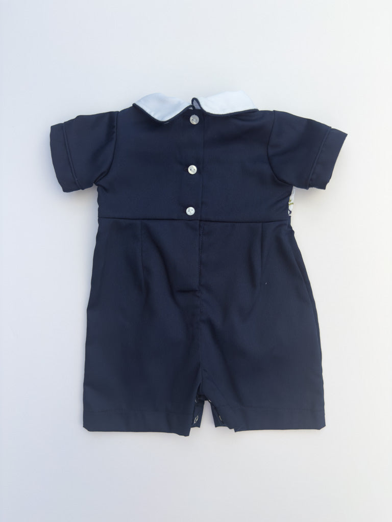 FH15-25-2 Navy Pique Romper