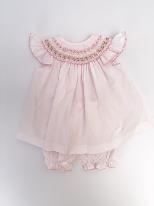 FH18-25-1 Light Pink Smocked Bishop Set