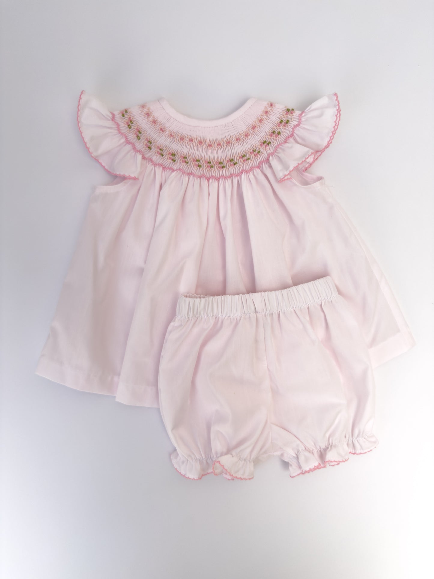 FH18-25-1 Light Pink Smocked Bishop Set