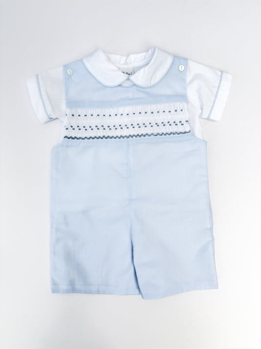 FH18-25-3 Light Blue Smocked Overall