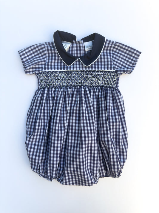SS2424-2 Blue Check Romper 12M
