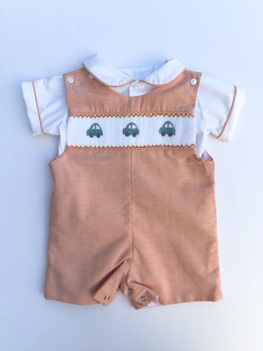 SS1324-2 Cars Smocked Overall 6M