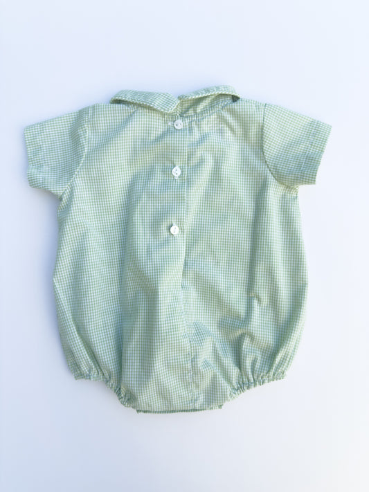 Light Green Gingham Romper 3M