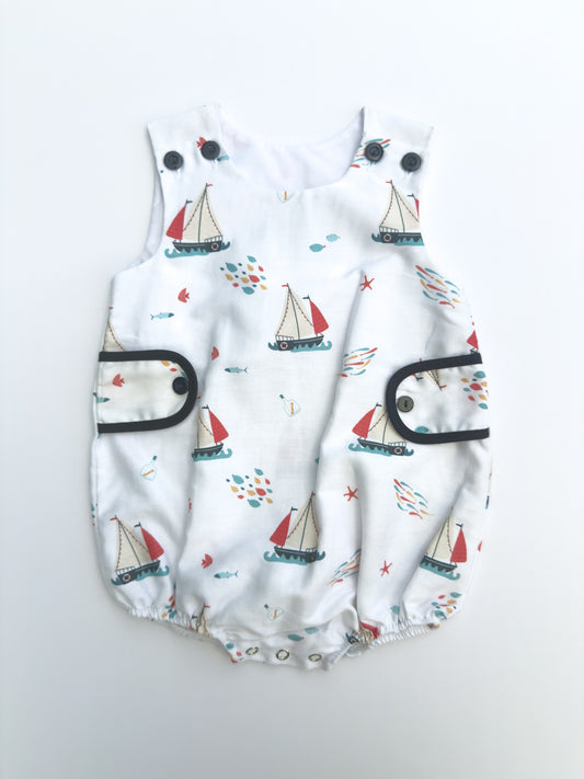 SS1824-5 Sailboat Romper 3M