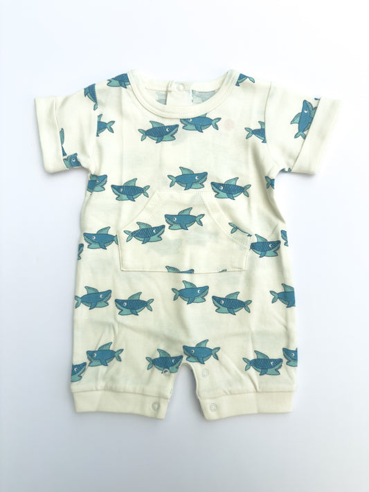 4541 Sharks Playsuit 0/3M