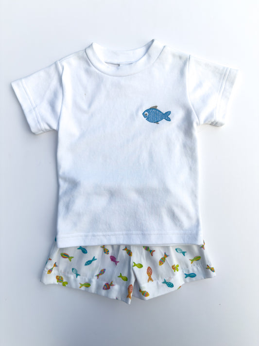 SS2024-3 Fish Print Shorts Set 12M