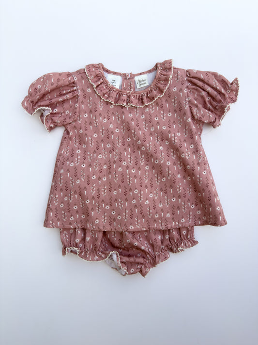 F09-25-3 Rose Print Bloomers Set