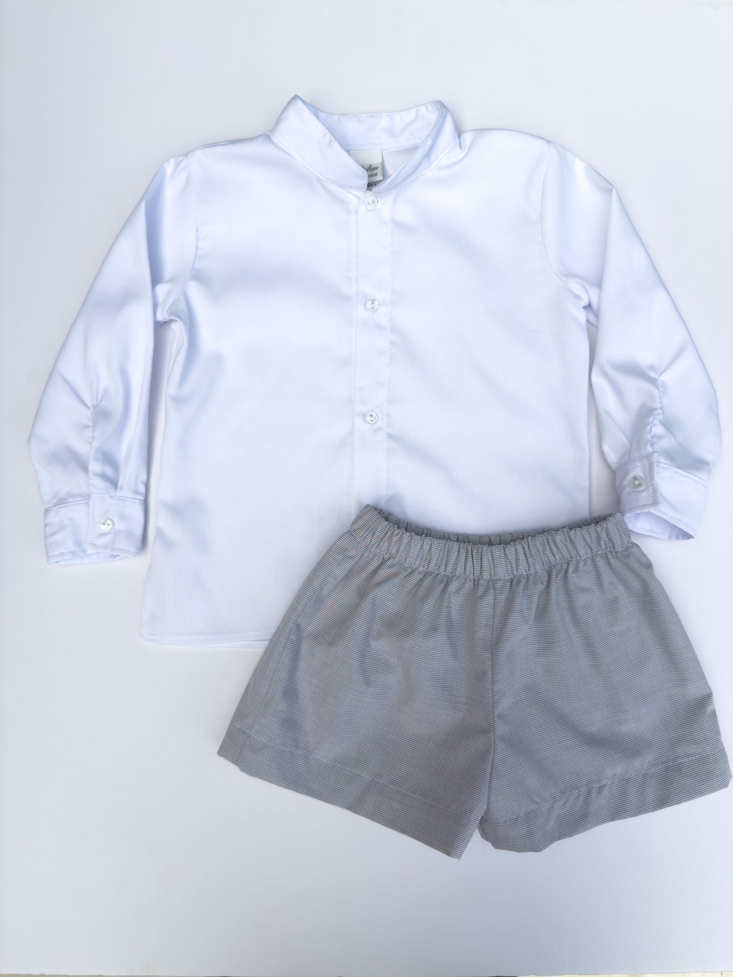 F08-25-3 Gray Stripe Shorts Set