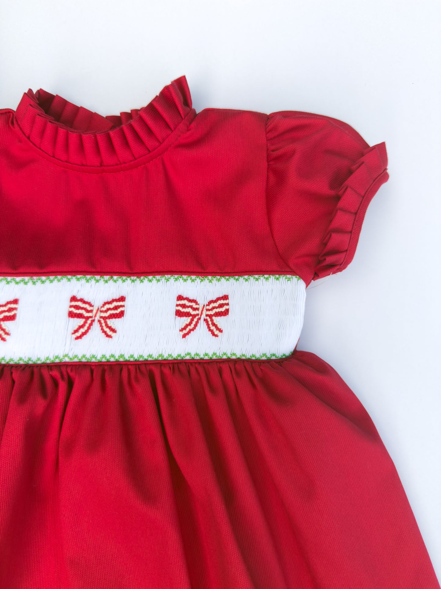 F07-25-1 Red Pique Candy Cane Dress