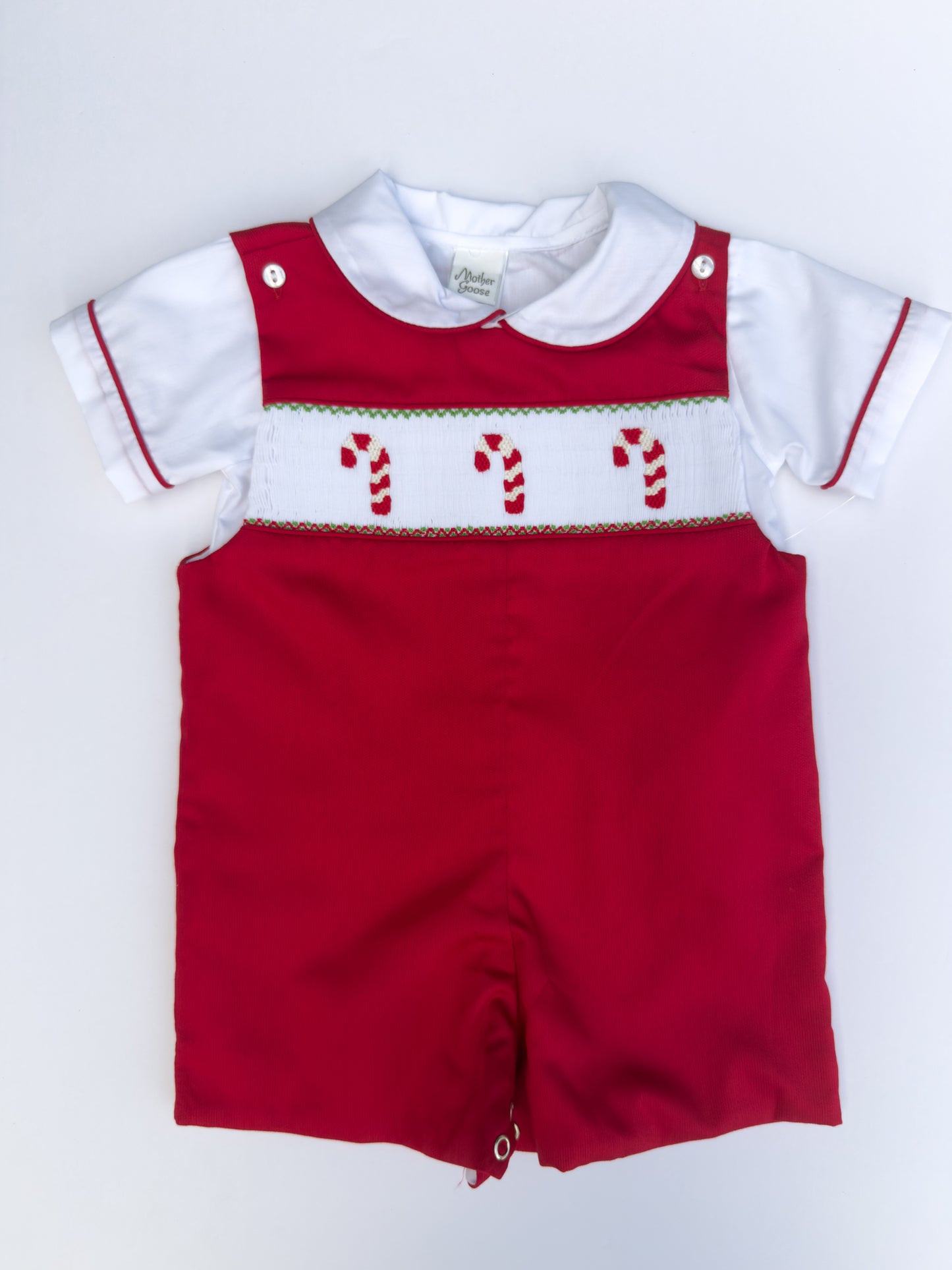 F07-25-2 Red Pique Candy Cane Overall