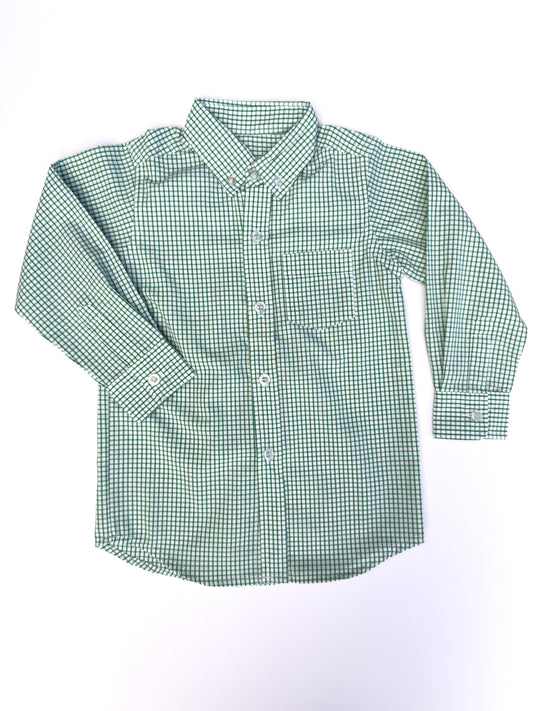 Green Window Pane Button Down