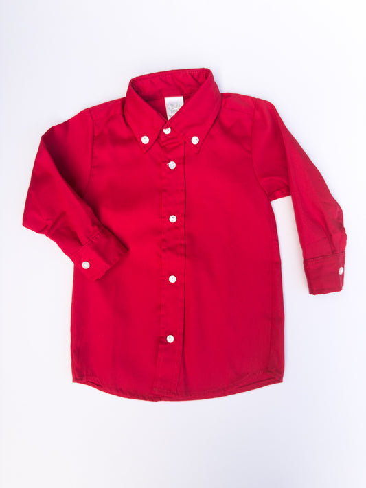 Red Pique Button Down