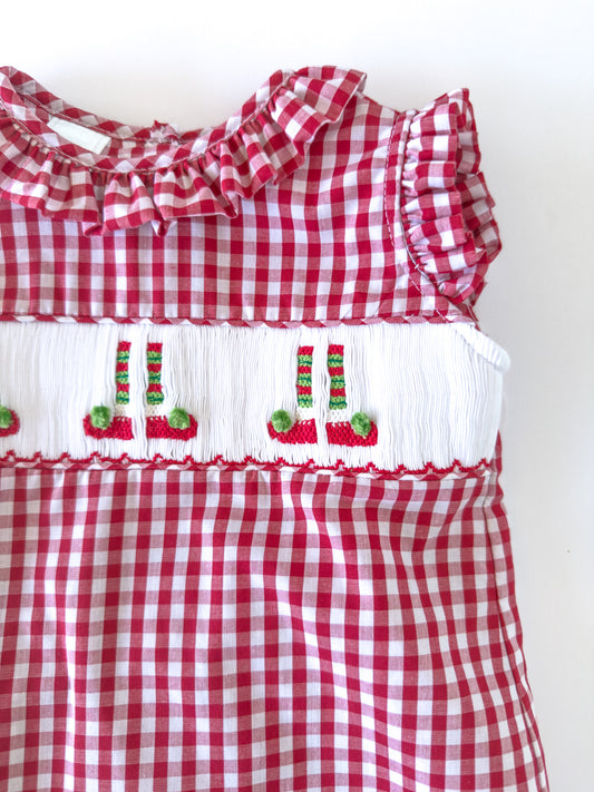 F06-25-2 Red Check Elf Bloomer Set