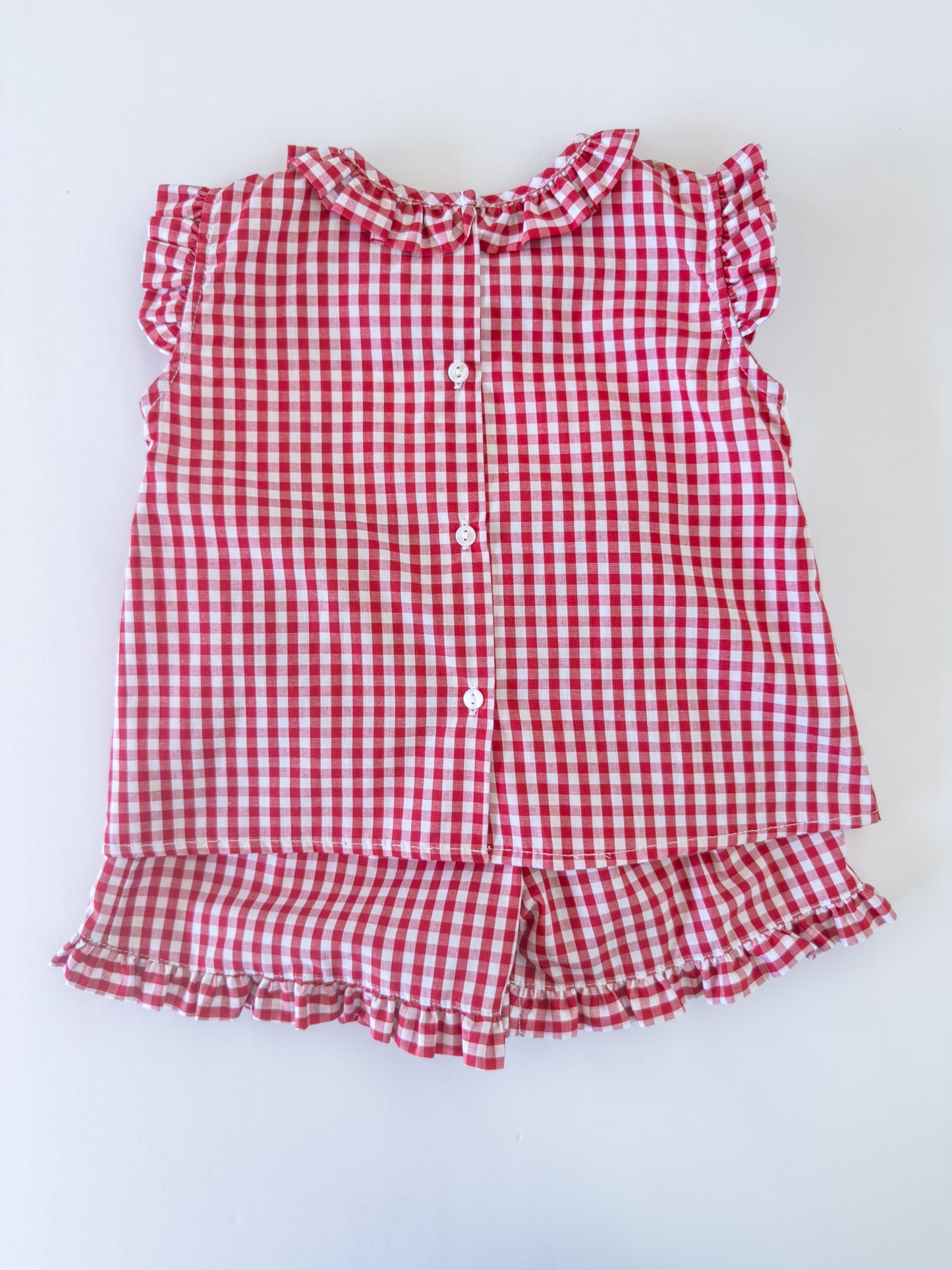 F06-25-1 Red Check Elf Shorts Set