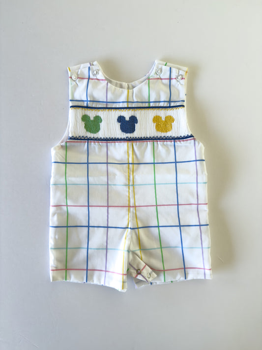 S12-25-4 Mickey Plaid Overall