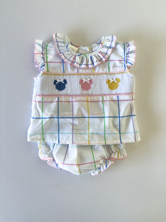 S12-25-2 Minnie Plaid Bloomer Set