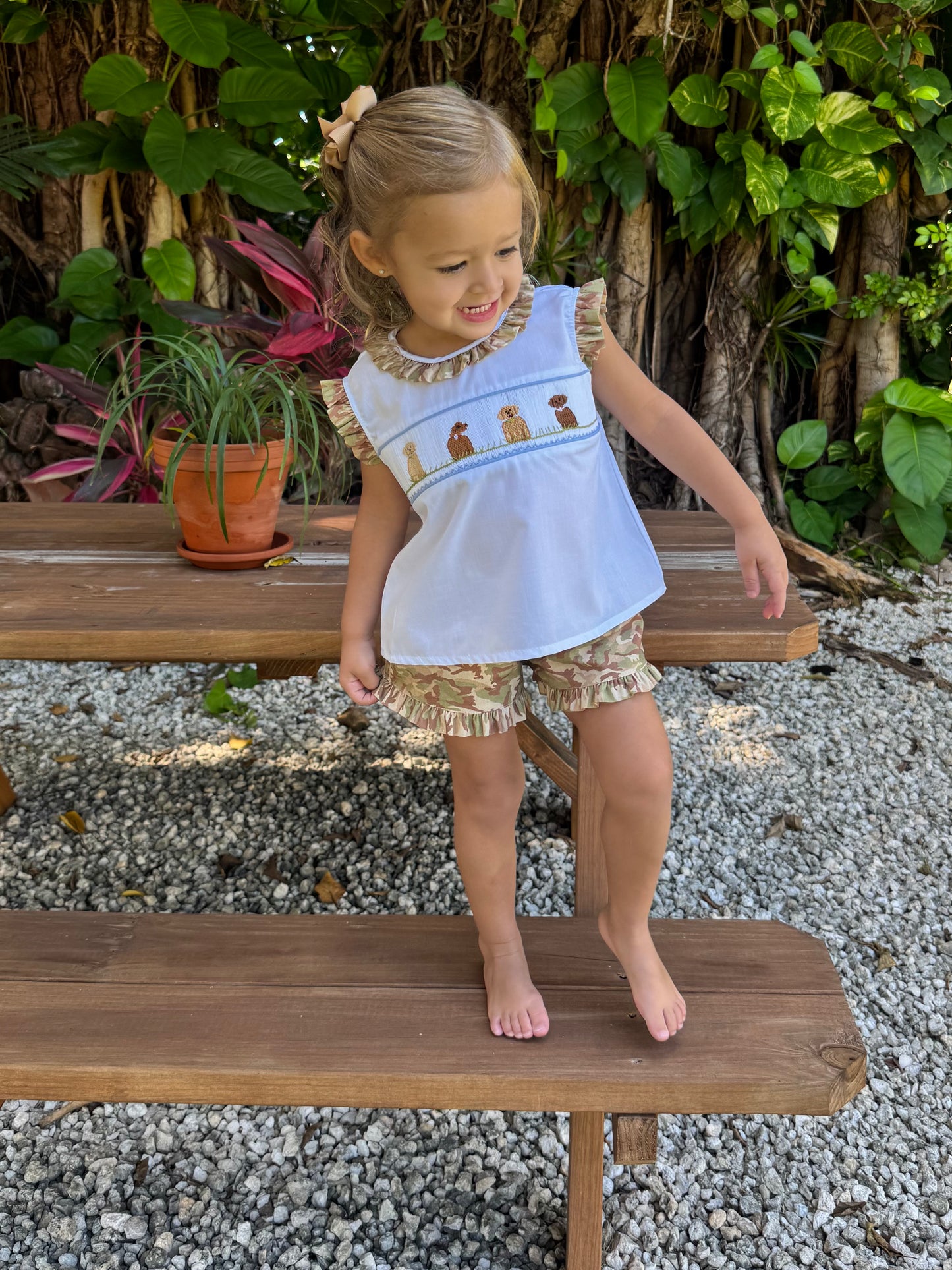 SS-01-25-4 Camo Dog Short Set Girl
