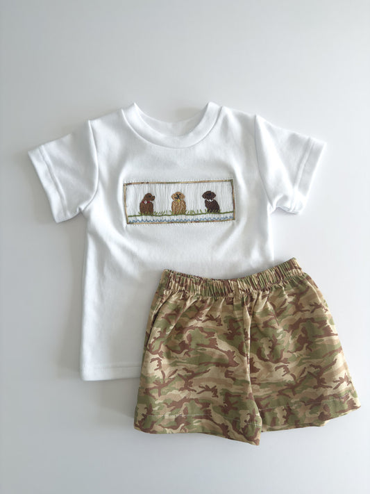 SS-01-25-3 Camo Dog Short Set Boy