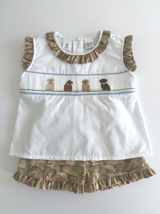 SS-01-25-4 Camo Dog Short Set Girl