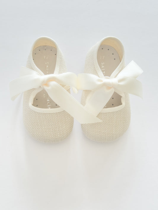 SB1061 Bow Mary Jane Linen Porcelana