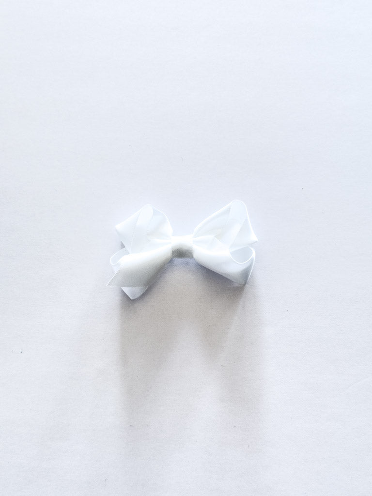 Satin White Bow
