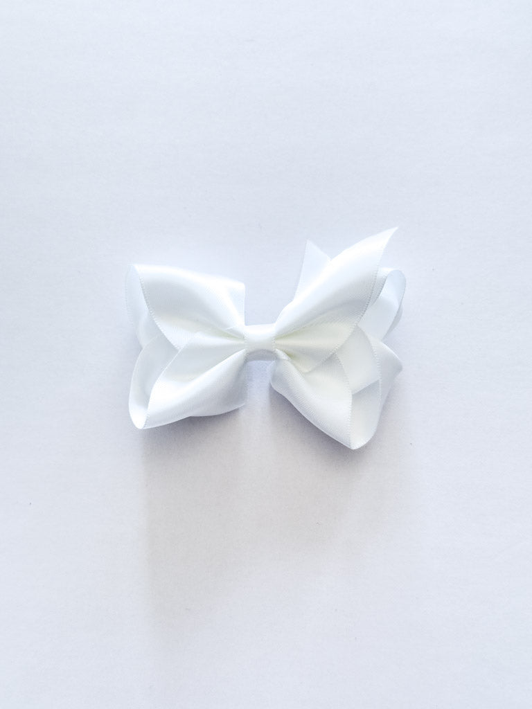 Satin White Bow