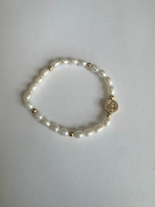St. Benedict Pearl Bracelet