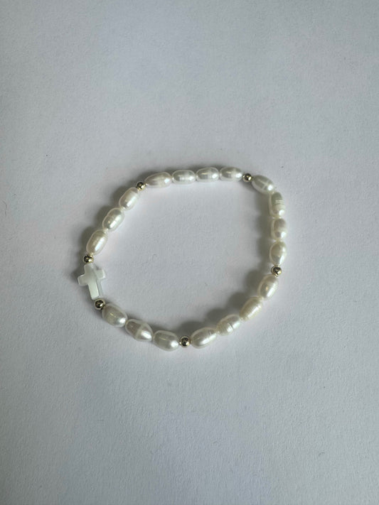 Cross Pearl Bracelt