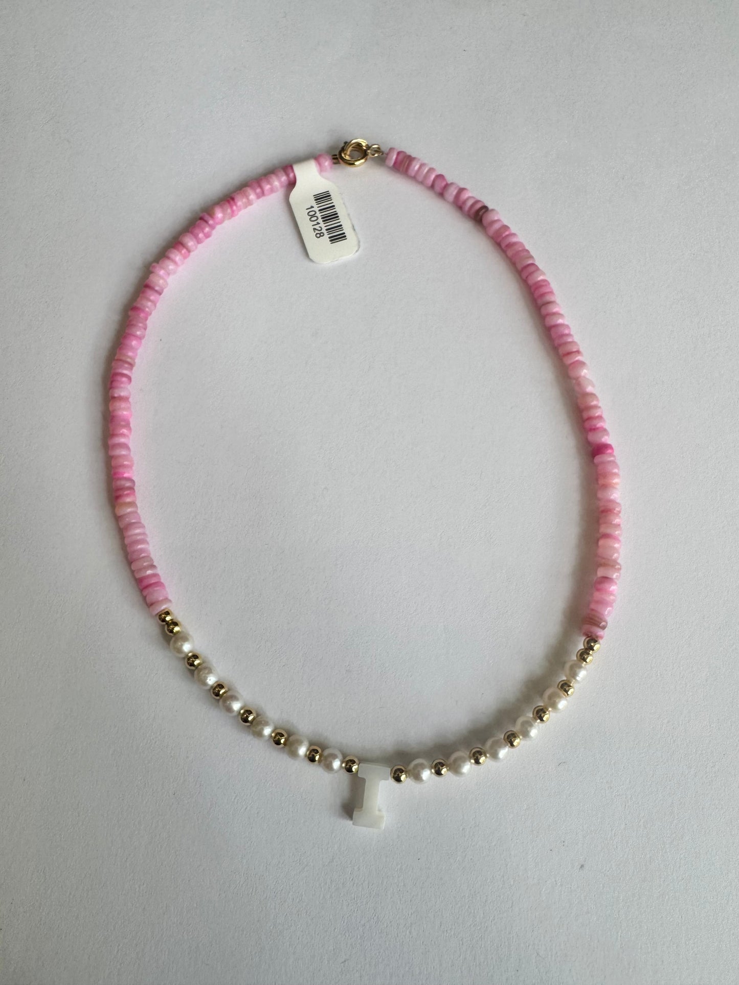 Pink Letter Necklace
