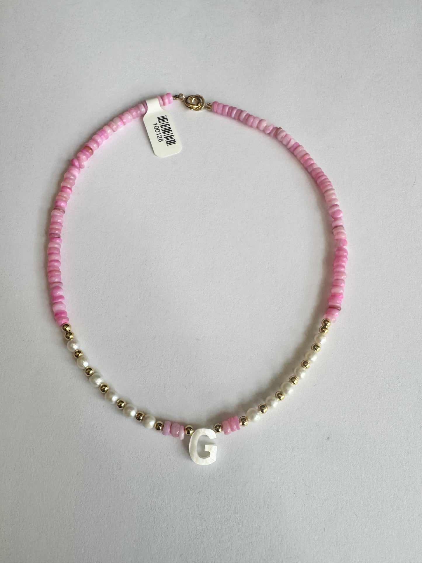 Pink Letter Necklace