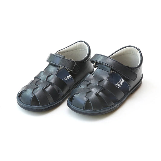 Navy Leather Fisherman Sandal