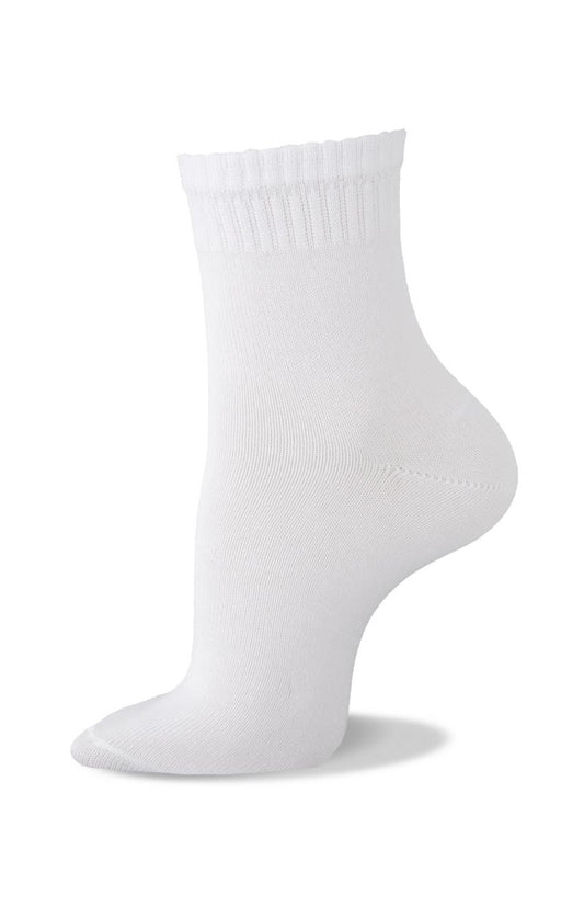 Ankle Ribbed Socks White