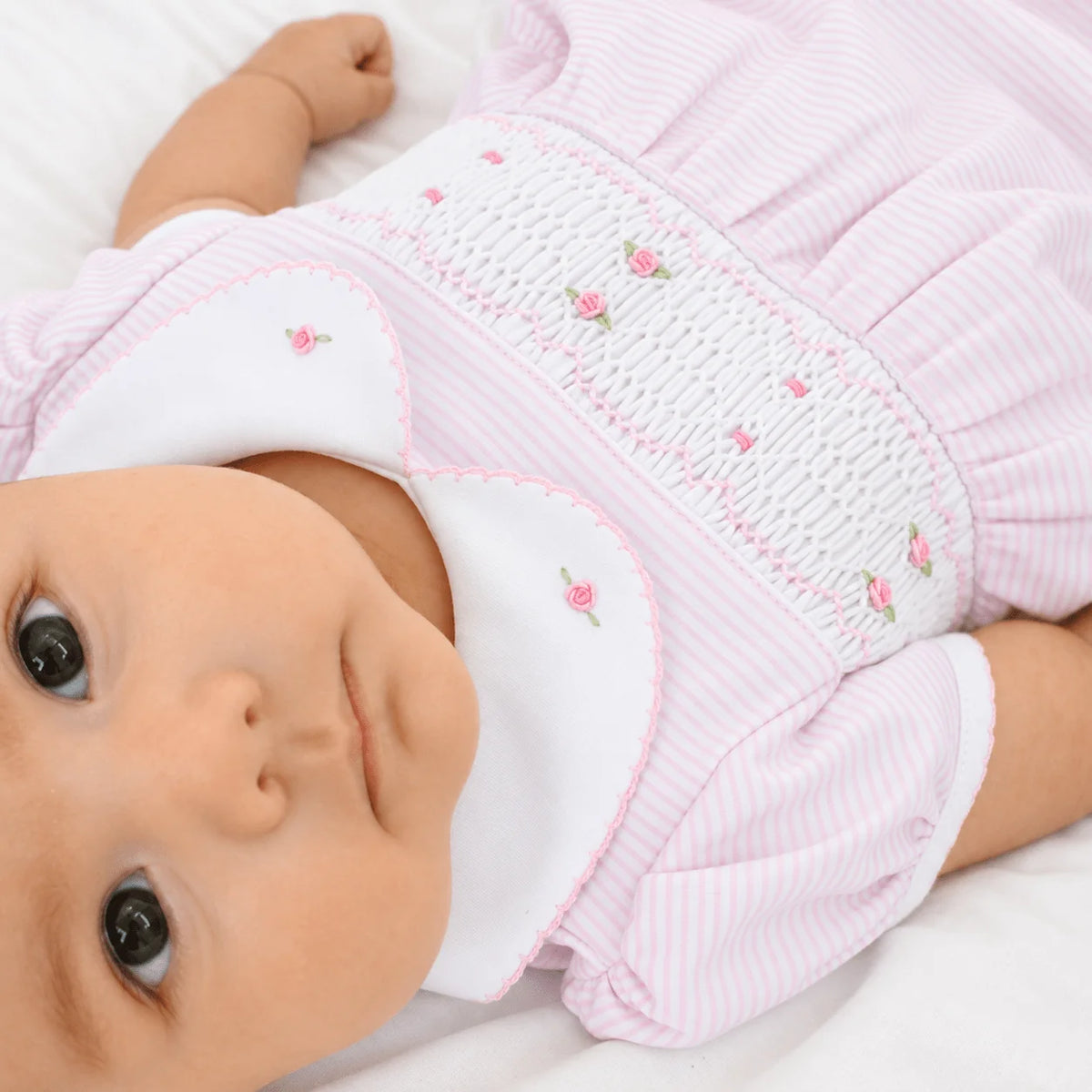 Pink Anna Smocked Short Sleeve Bubble