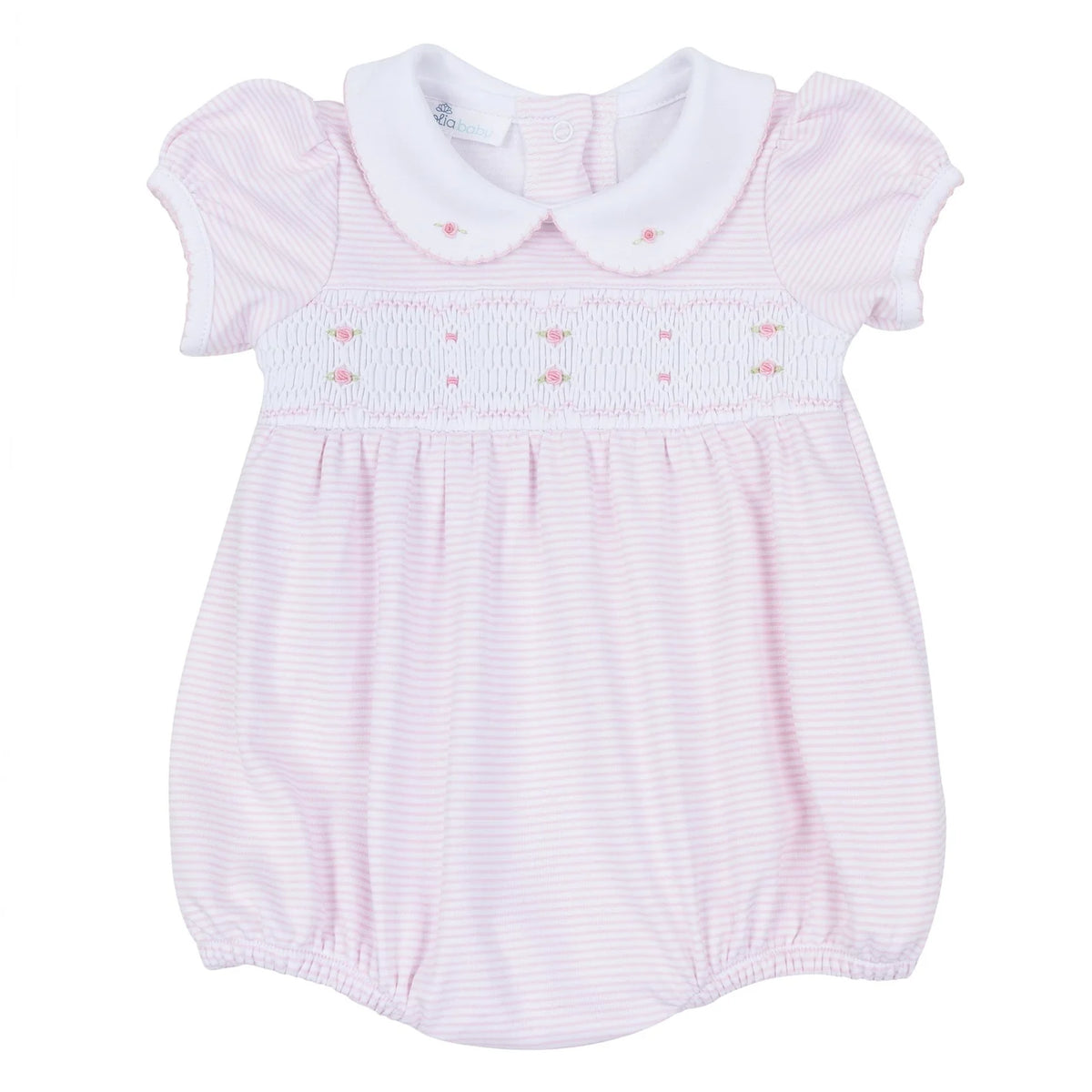 Pink Anna Smocked Short Sleeve Bubble