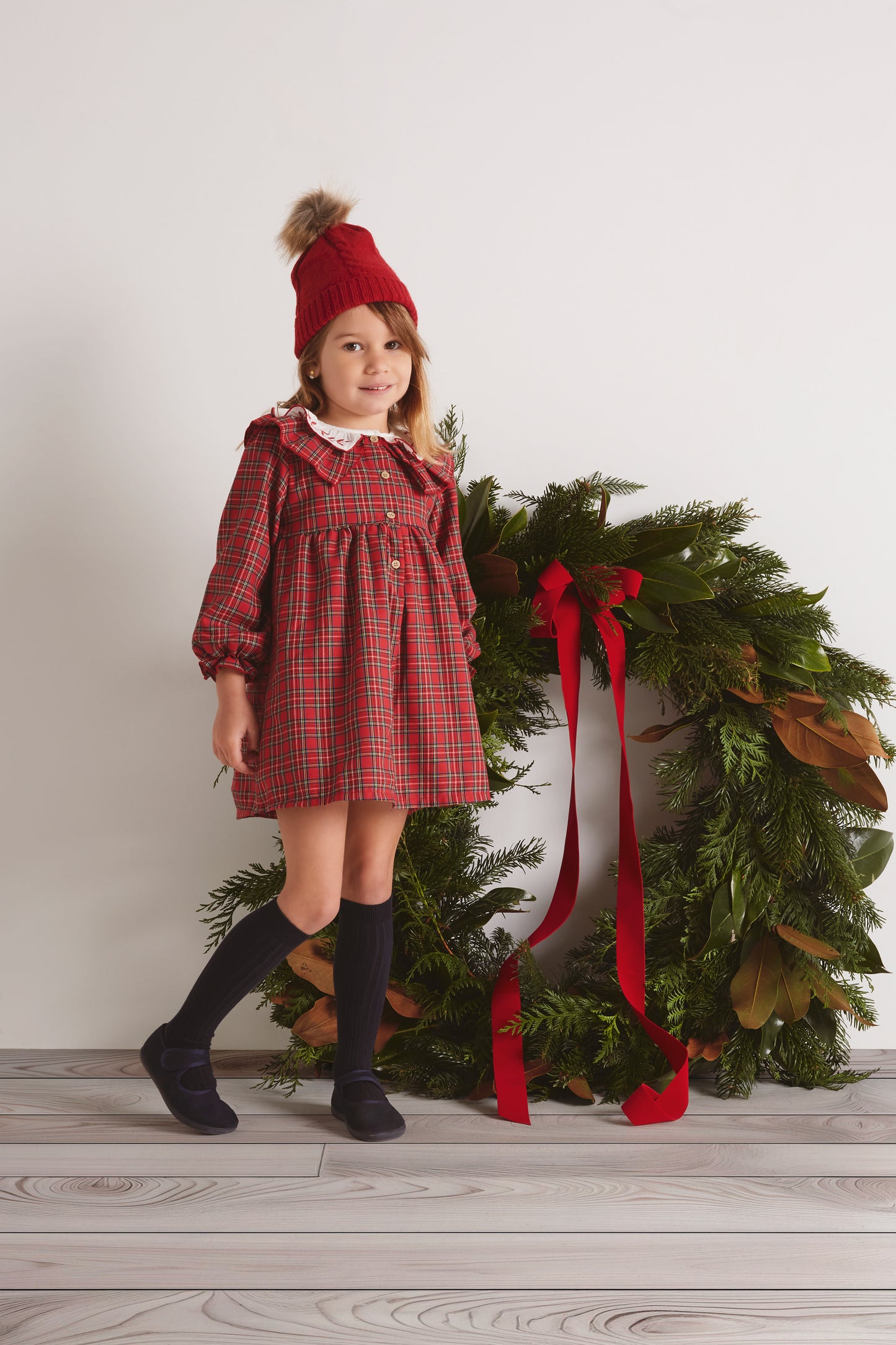 Muerdago Red Plaid Dress 90659