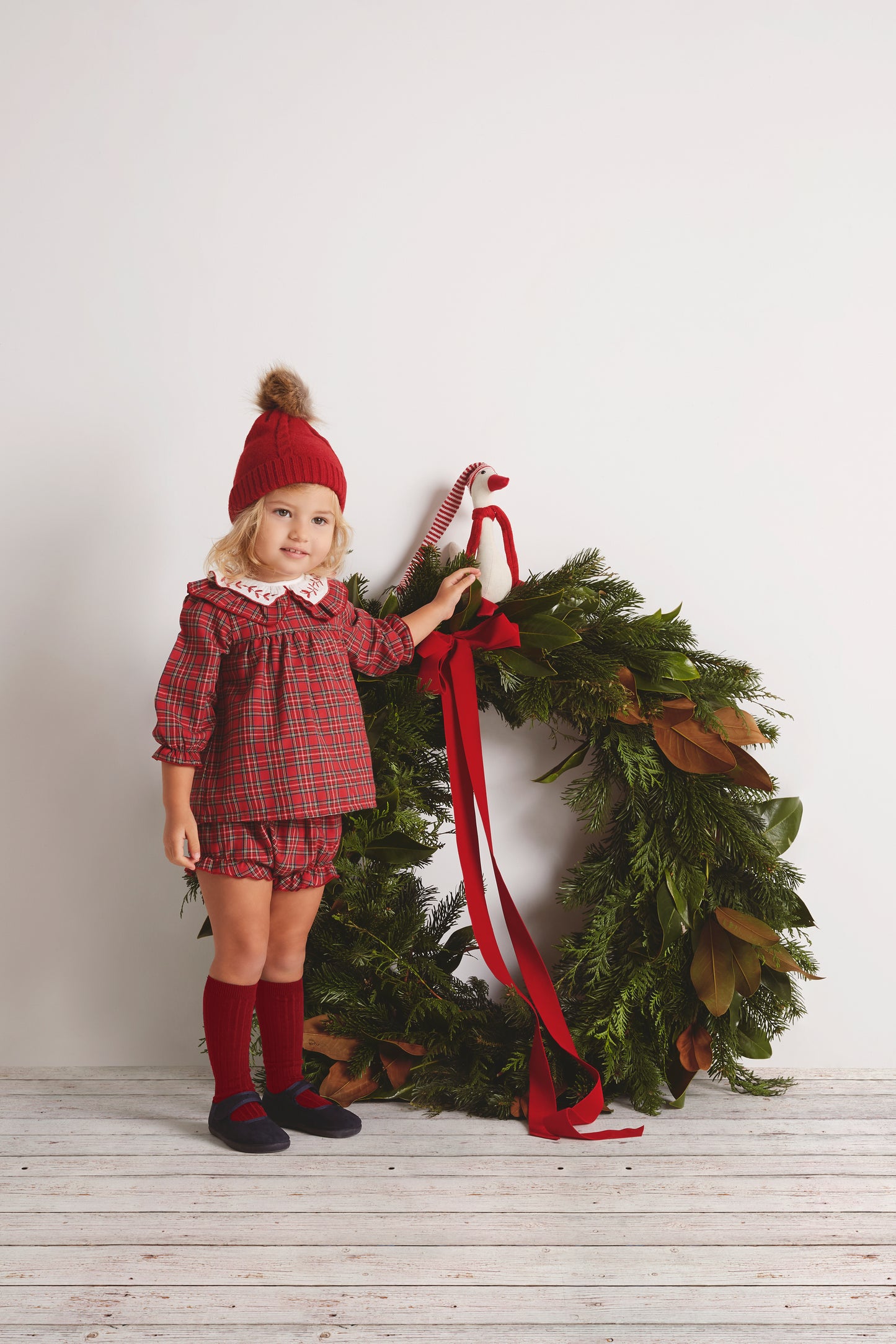 Muerdago Red Plaid Bloomer Set