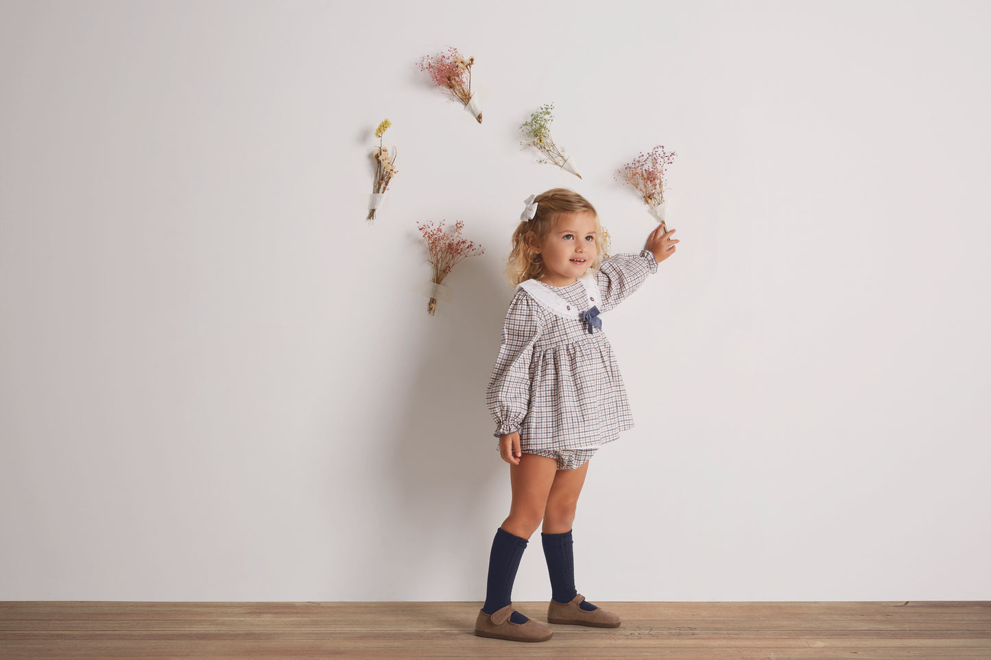 Valle Blue Plaid Bloomer Set