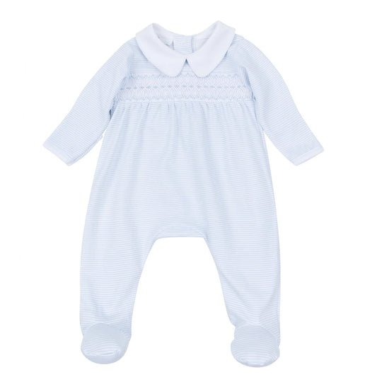 Blue Benjamin Smocked Footie