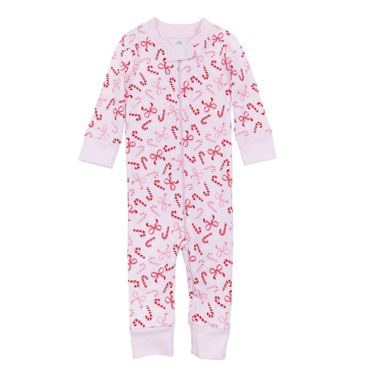 Red Candy Cane Lane Zipper Pajama