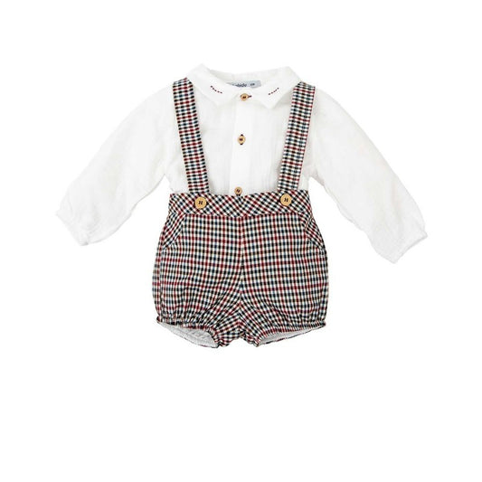 40660 Burgundy Plaid Jumper Set 6M