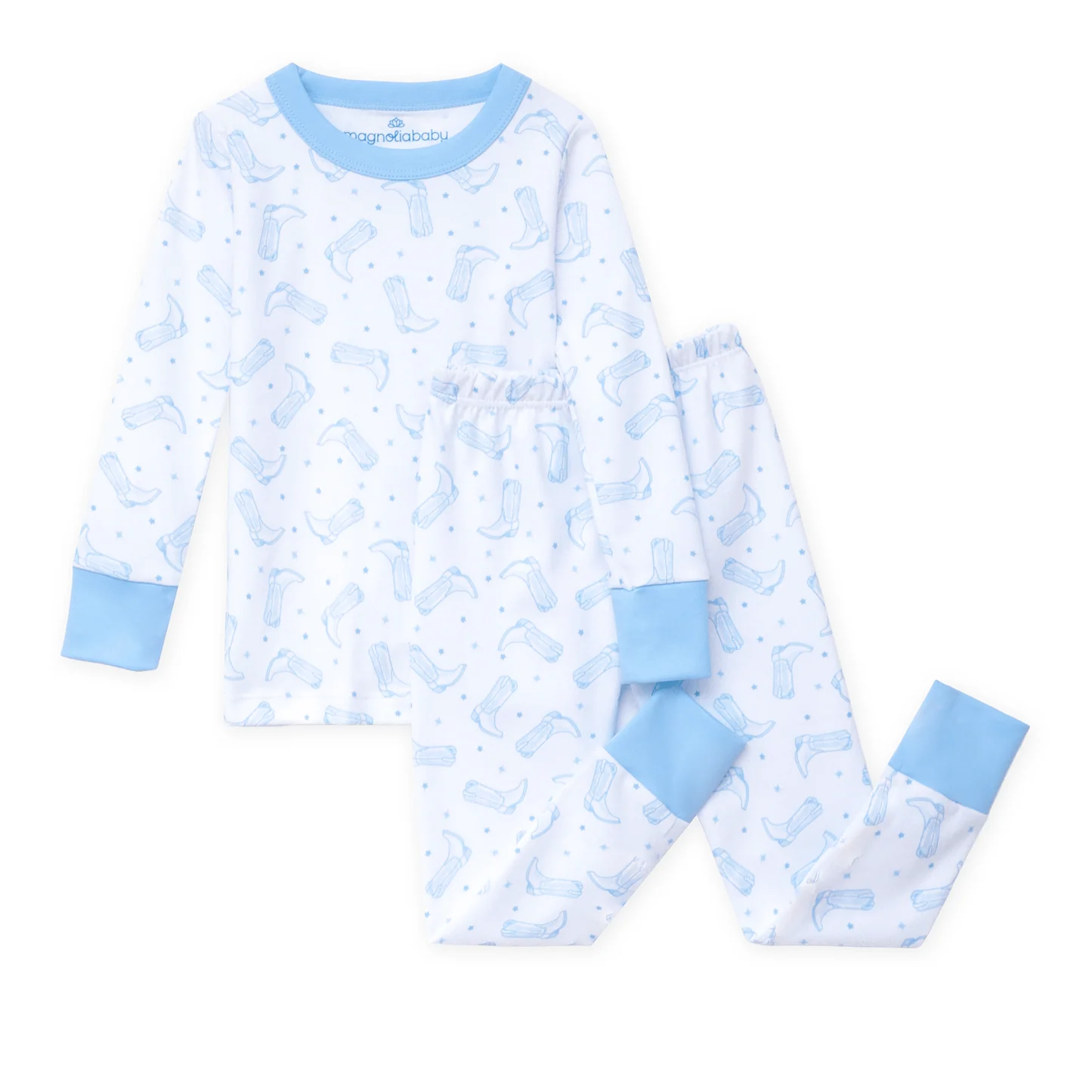 Light Blue Darling Cowboy Boots Long Pajamas