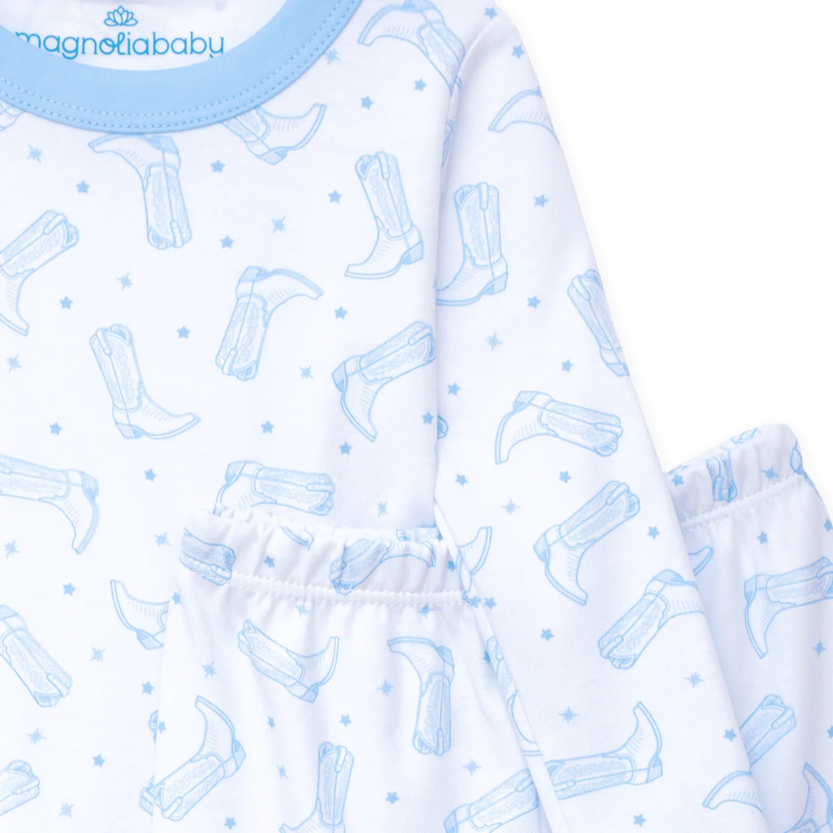 Light Blue Darling Cowboy Boots Long Pajamas