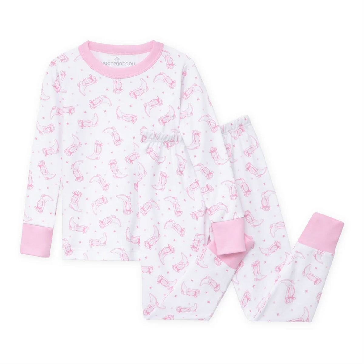Pink Darling Cowboy Boots Long Pajamas