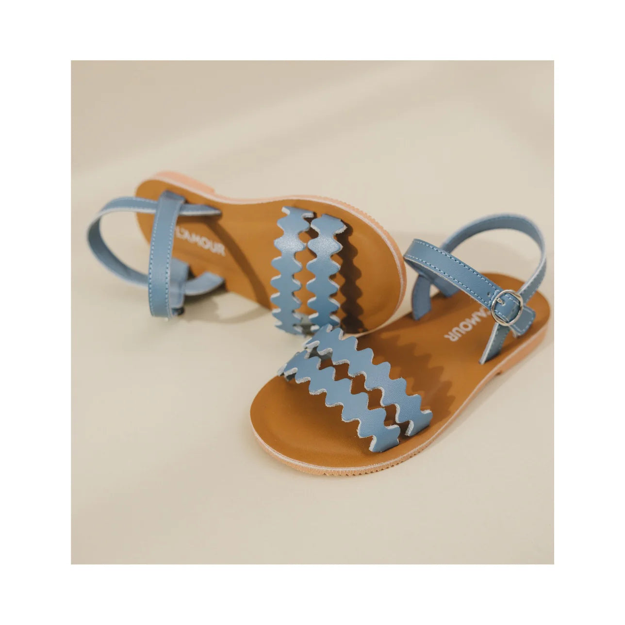 Eden French Blue Scalloped Sandal