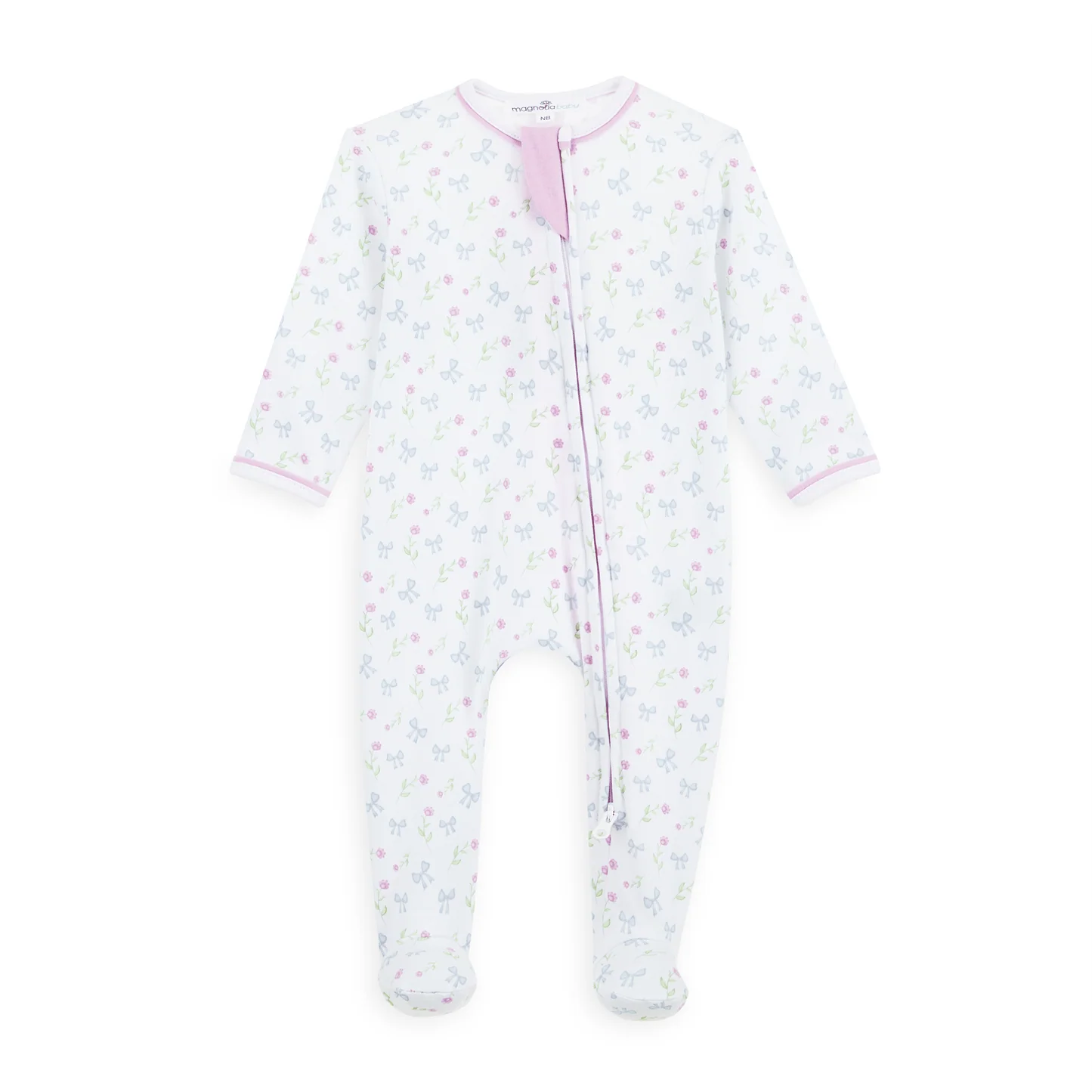 Evelyn's Classics Print Zip Footie