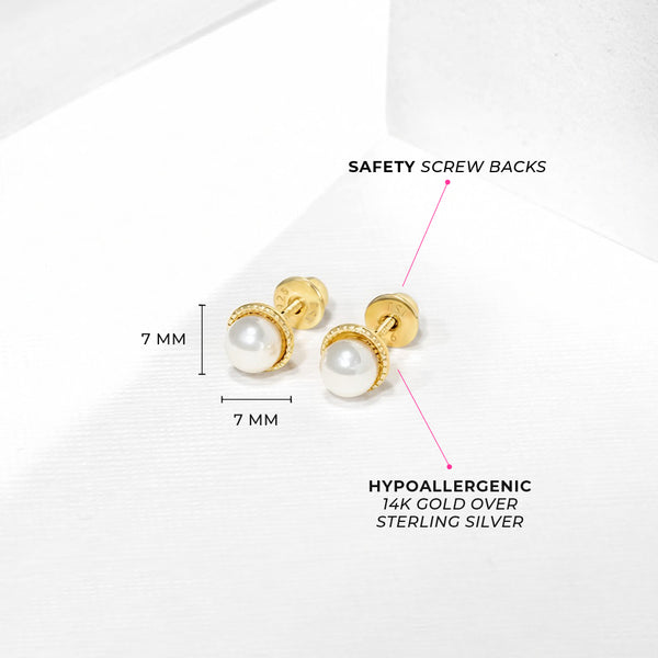 Pearl Gold Plated Earrings
