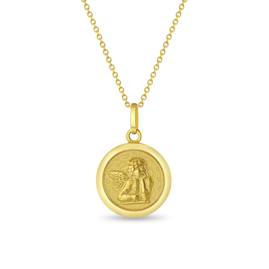 14K Gold Guardian Angel Necklace
