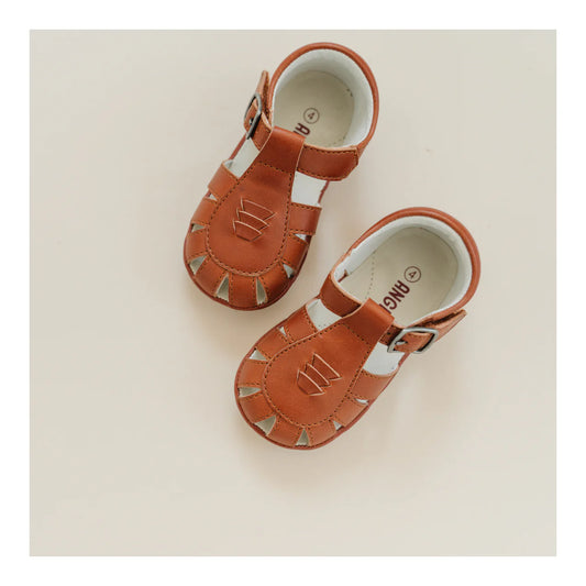 Cognac Leather Caged Sandal