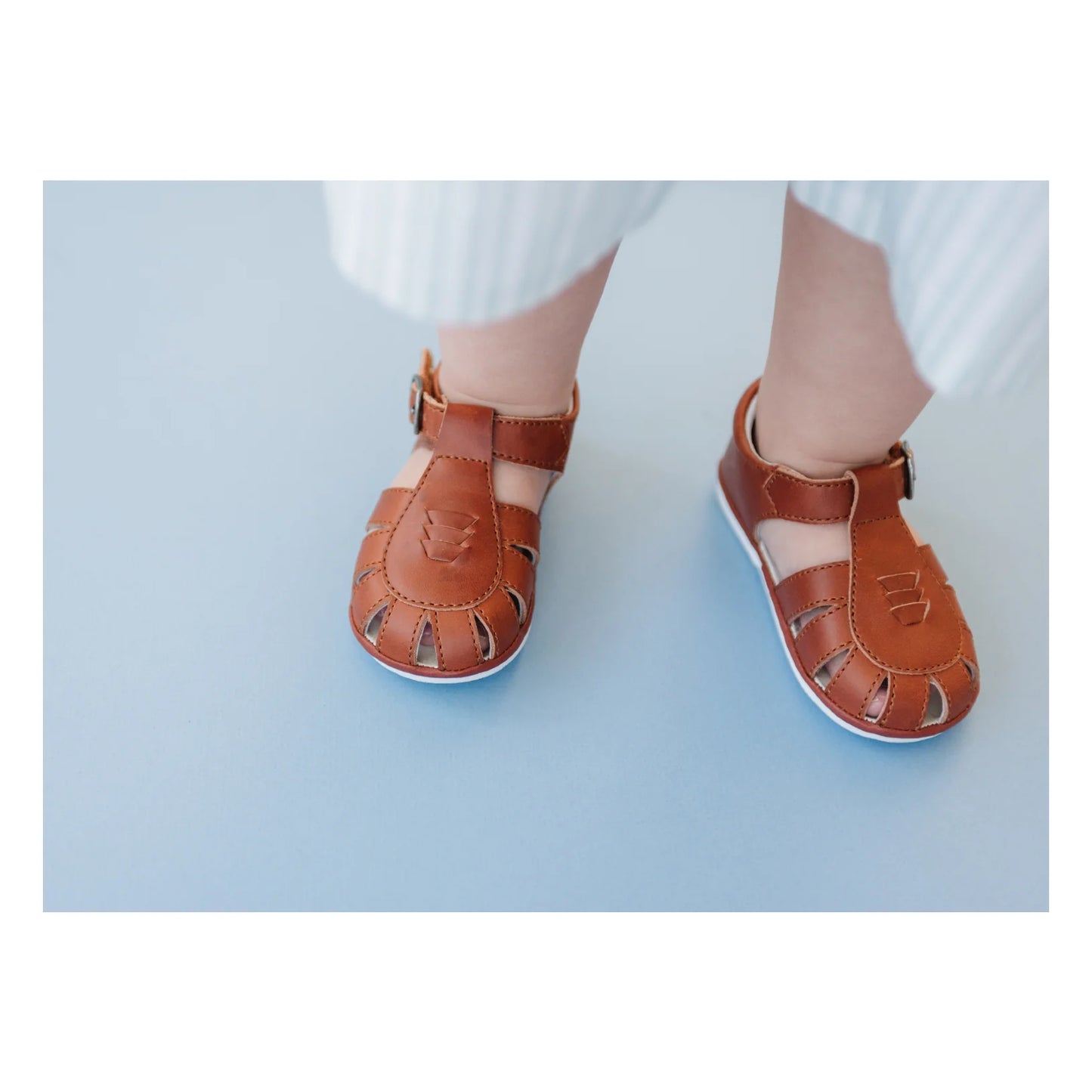Cognac Leather Caged Sandal