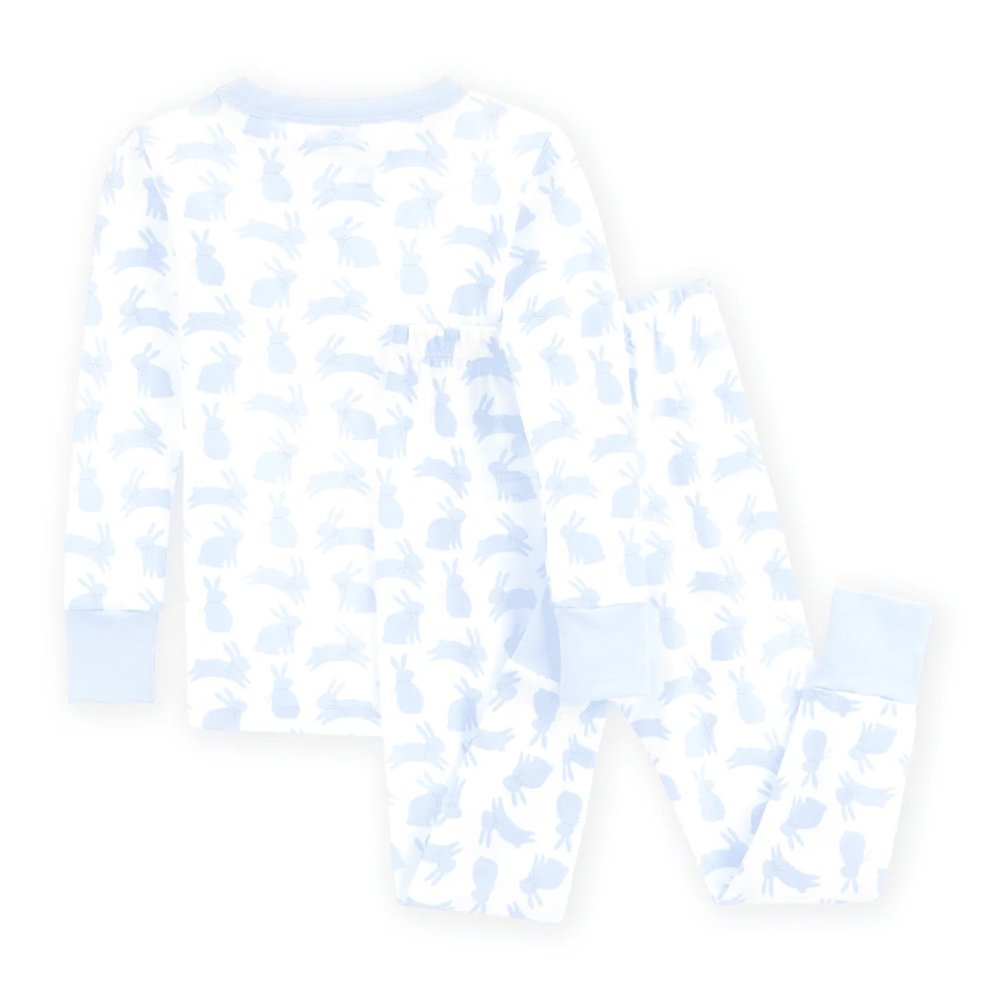Light Blue Leaping Bunnies Long Pajamas